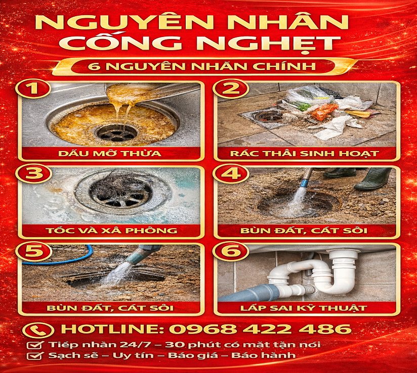 nguyên nhân cống nghẹt