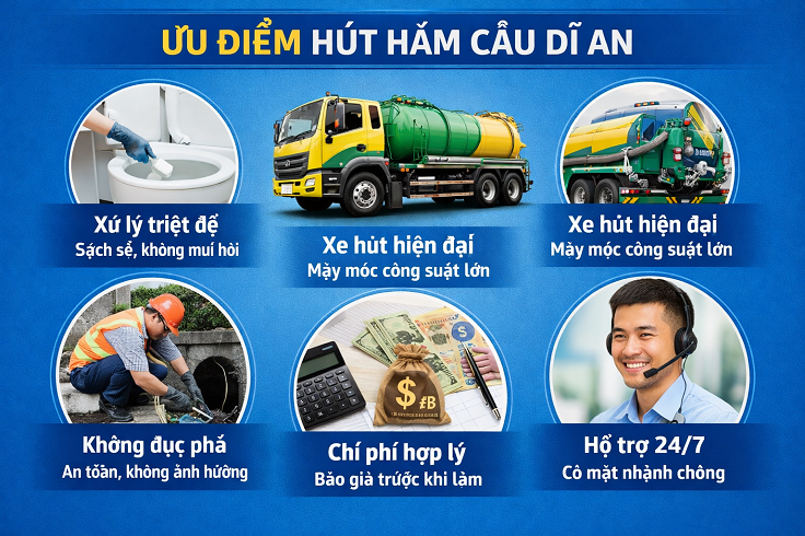 ưu điểm hút hầm cầu dĩ an